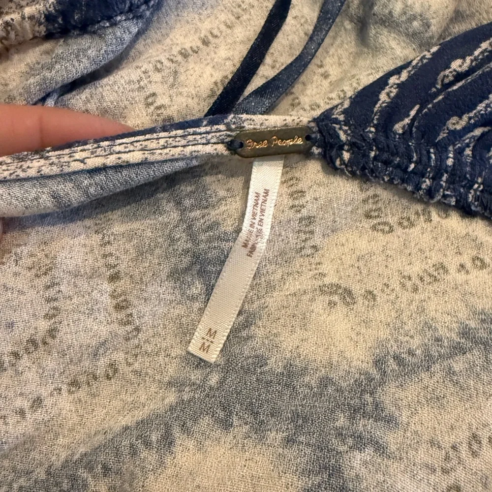 Free People Blue and White Printed Camisole Tank
